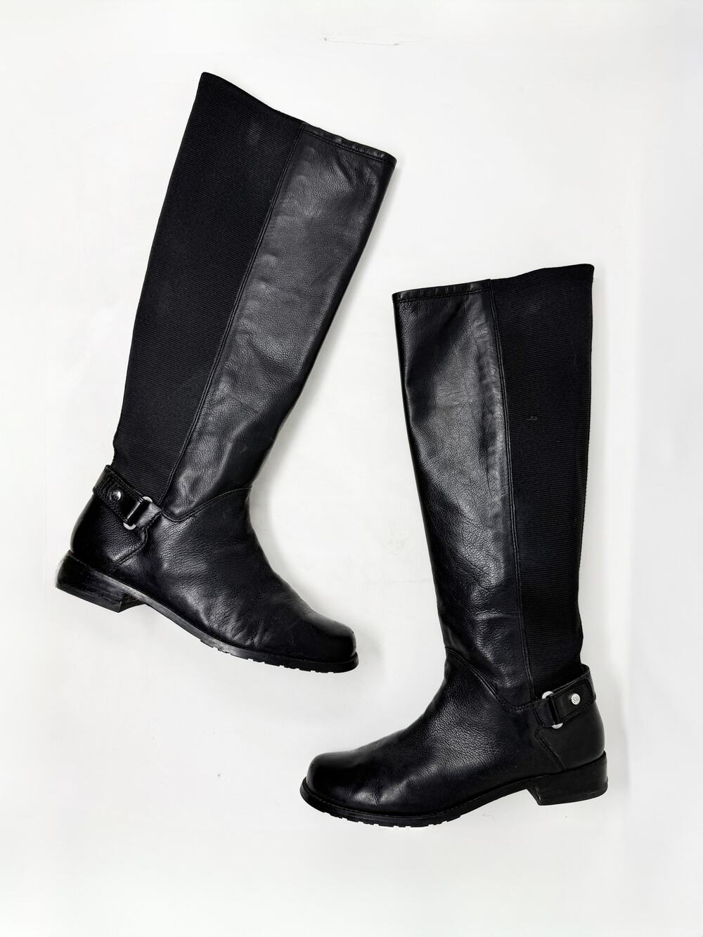 [Stuart Weitzman] Black Leather Accummulate Tall Knee High Riding Boots Size 7.5